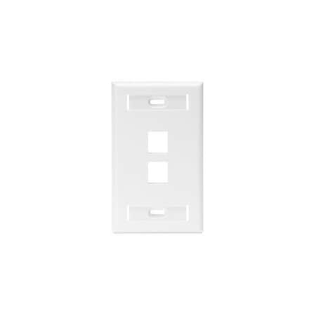 Leviton 2-Port Flush Mount Unloaded, W/Designation Window Quickport 42080-2WS